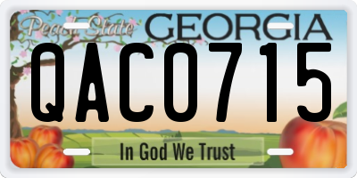 GA license plate QAC0715