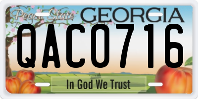 GA license plate QAC0716