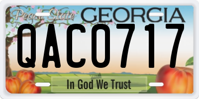 GA license plate QAC0717