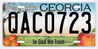 GA license plate QAC0723