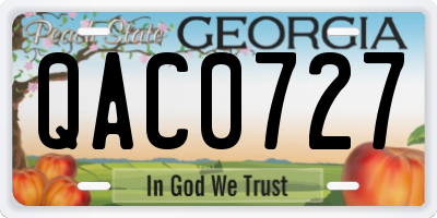 GA license plate QAC0727
