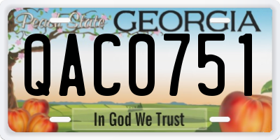 GA license plate QAC0751