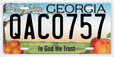 GA license plate QAC0757