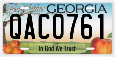 GA license plate QAC0761