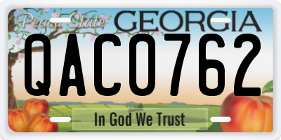 GA license plate QAC0762