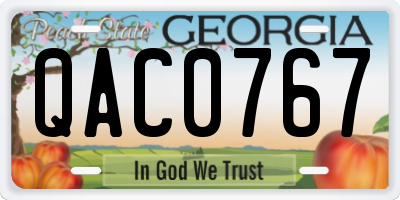 GA license plate QAC0767