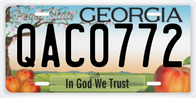 GA license plate QAC0772