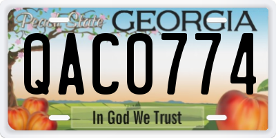 GA license plate QAC0774