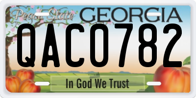 GA license plate QAC0782