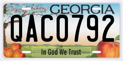 GA license plate QAC0792
