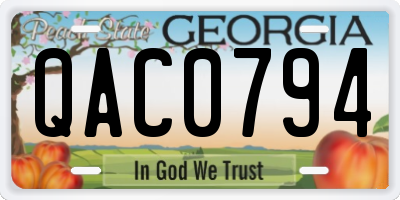 GA license plate QAC0794