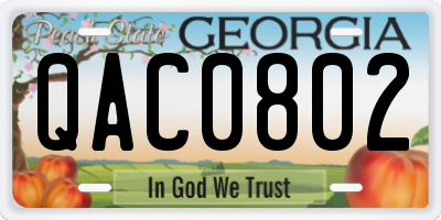 GA license plate QAC0802