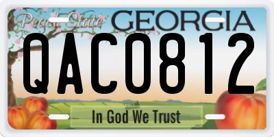 GA license plate QAC0812