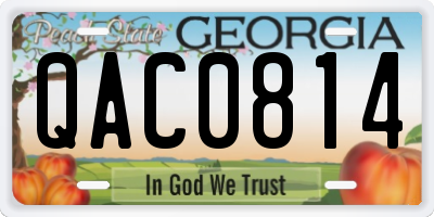 GA license plate QAC0814