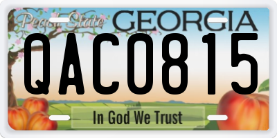 GA license plate QAC0815
