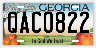 GA license plate QAC0822