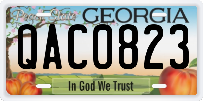 GA license plate QAC0823