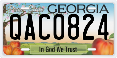 GA license plate QAC0824