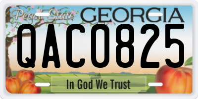 GA license plate QAC0825