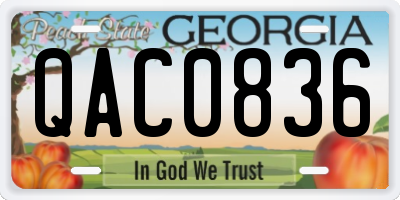 GA license plate QAC0836