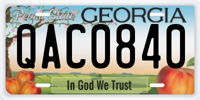 GA license plate QAC0840