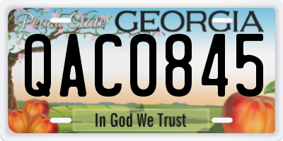 GA license plate QAC0845