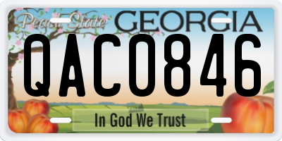 GA license plate QAC0846