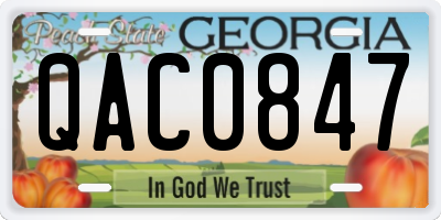 GA license plate QAC0847
