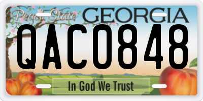 GA license plate QAC0848