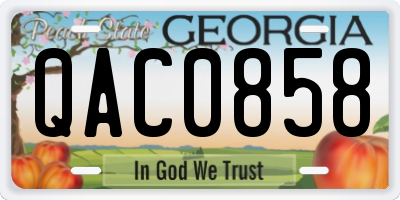 GA license plate QAC0858