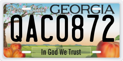 GA license plate QAC0872