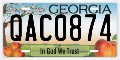 GA license plate QAC0874