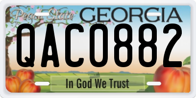 GA license plate QAC0882