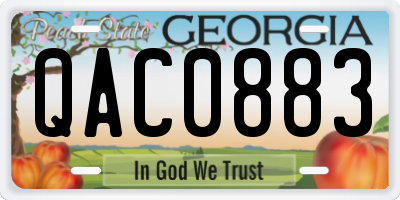 GA license plate QAC0883