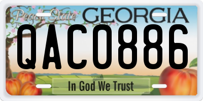 GA license plate QAC0886