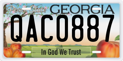 GA license plate QAC0887