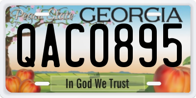 GA license plate QAC0895
