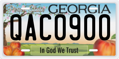 GA license plate QAC0900