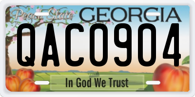 GA license plate QAC0904