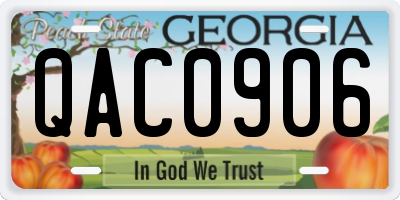 GA license plate QAC0906