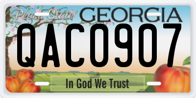 GA license plate QAC0907