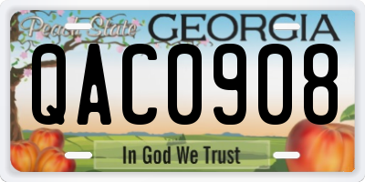 GA license plate QAC0908