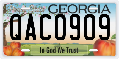 GA license plate QAC0909