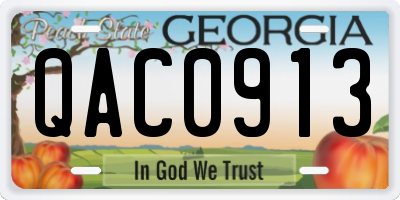 GA license plate QAC0913