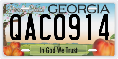 GA license plate QAC0914