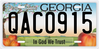 GA license plate QAC0915
