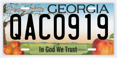 GA license plate QAC0919