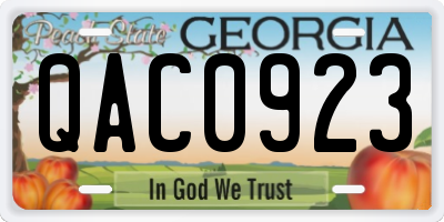 GA license plate QAC0923