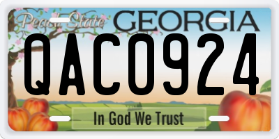 GA license plate QAC0924