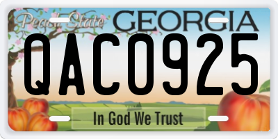 GA license plate QAC0925